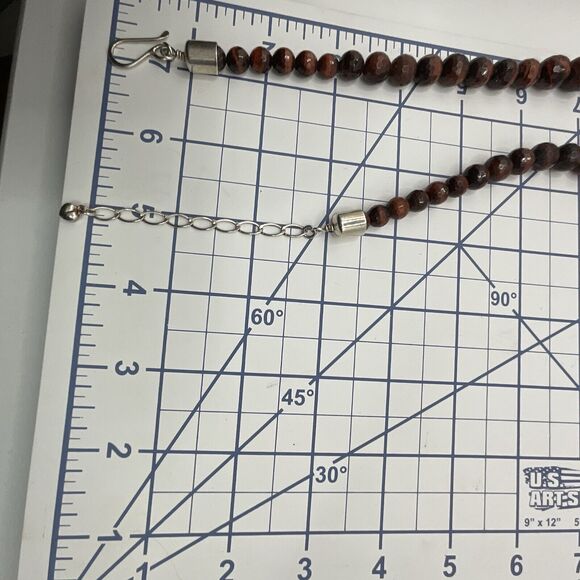 Jay King Mine Finds DTR Tiger's Eye (RED?) Necklace 20" - 22.5" Graduated - Picture 11 of 12